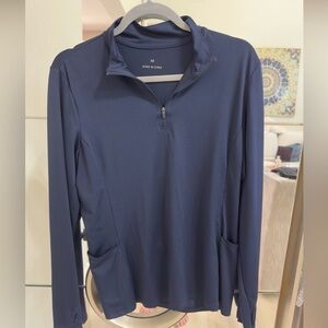 Navy Long Sleeve Work out top with pockets